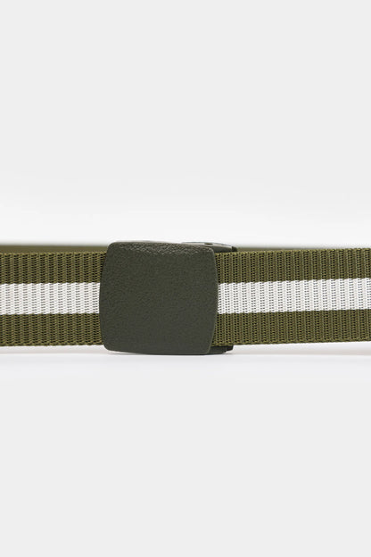 Contrast Striped Webbing Belt - Cougar Clothing