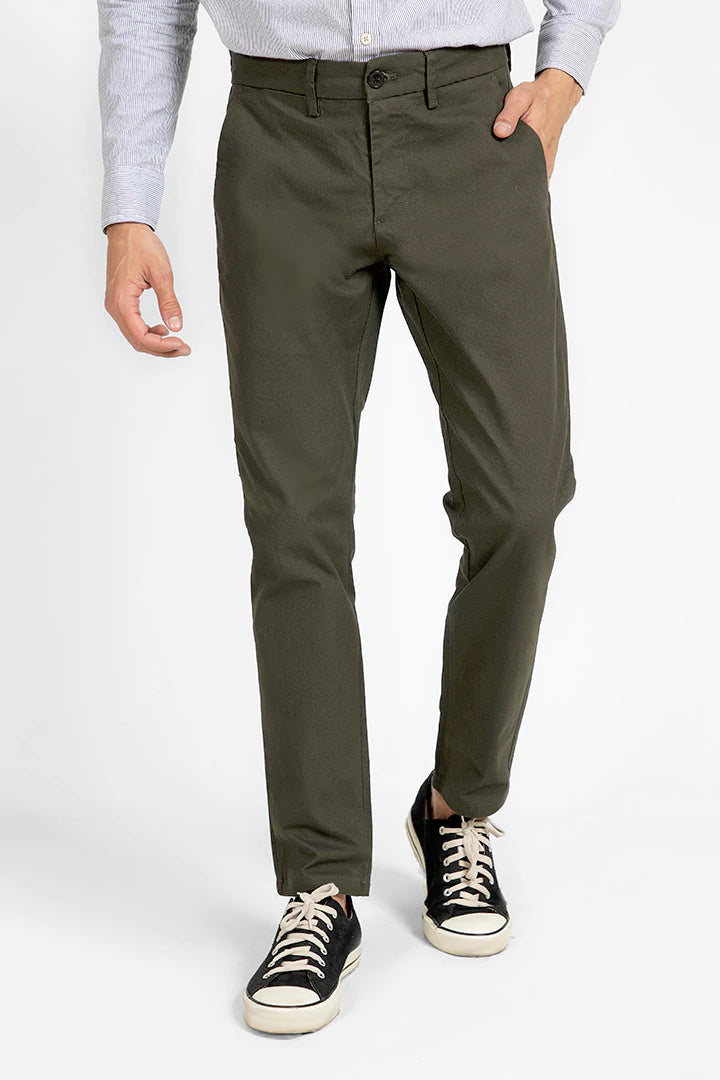 Olive Slim Fit Chino Pants