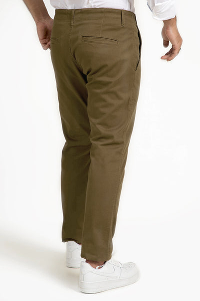 Olive Brown Slim Fit Chino Pants
