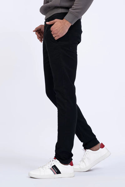 Black Slim Fit Cotton Chinos