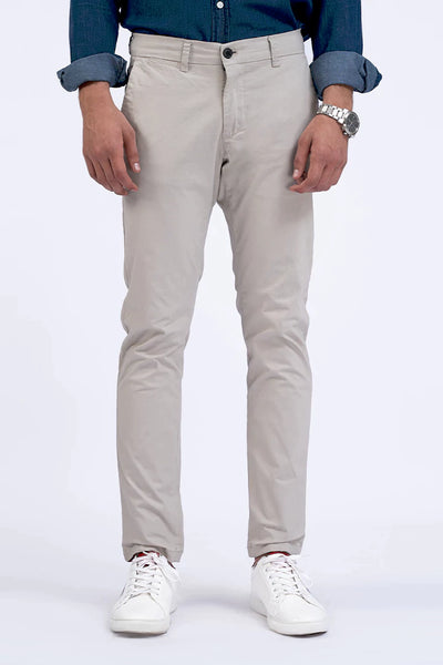 Stone Grey Slim Fit Chino Pants