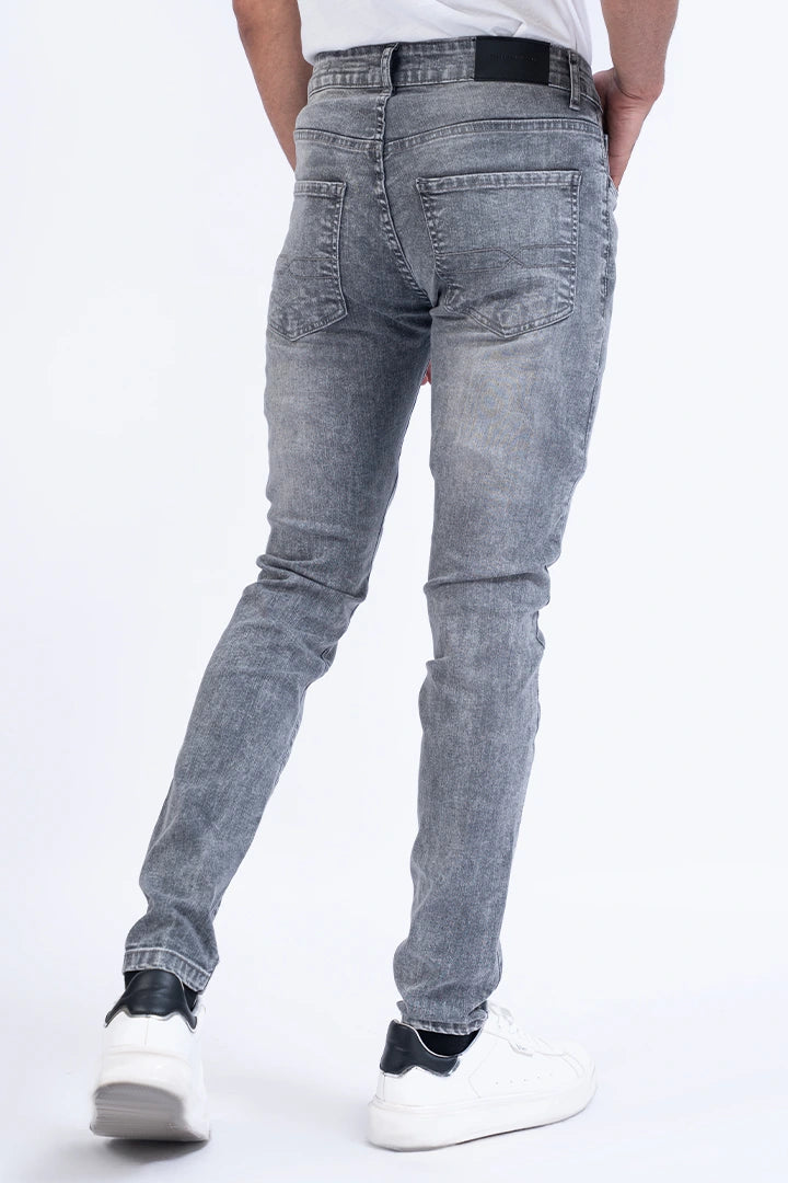 Grey Washed Skinny Fit Jeans