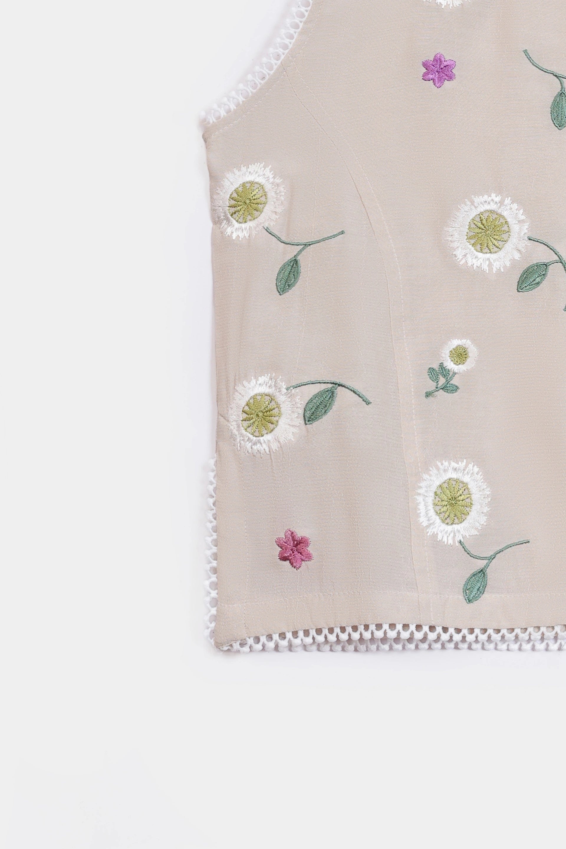 Daisy Embroidered Crop Top - Cougar Clothing