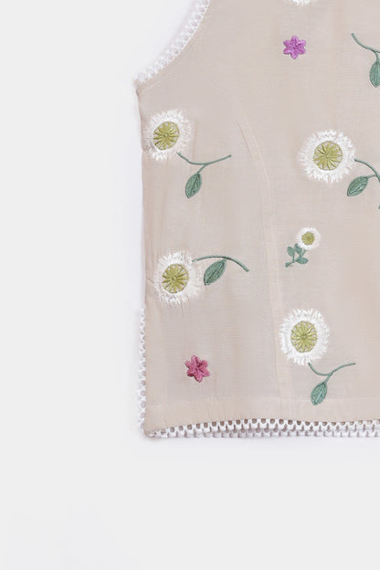 Daisy Embroidered Crop Top - Cougar Clothing