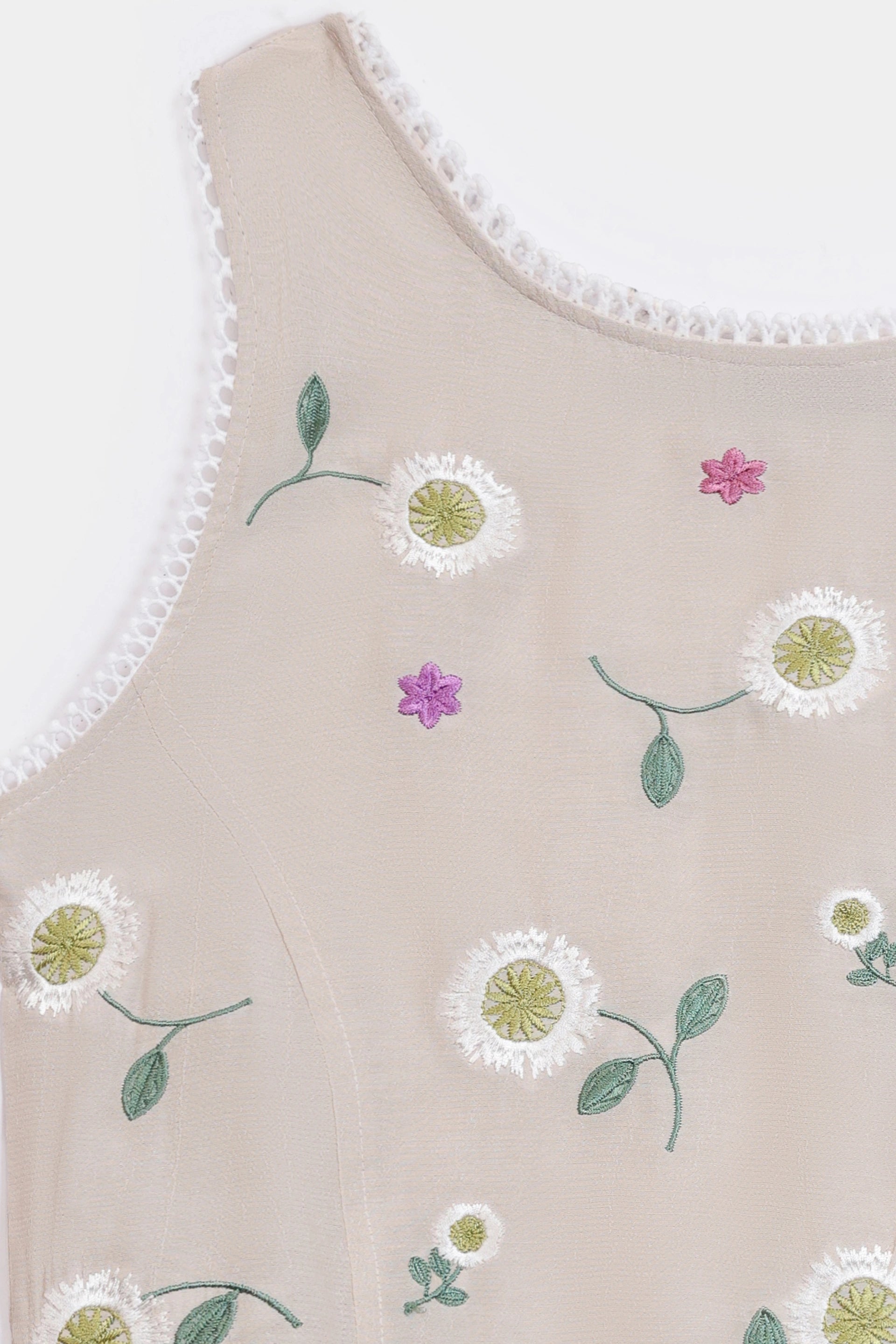 Daisy Embroidered Crop Top - Cougar Clothing