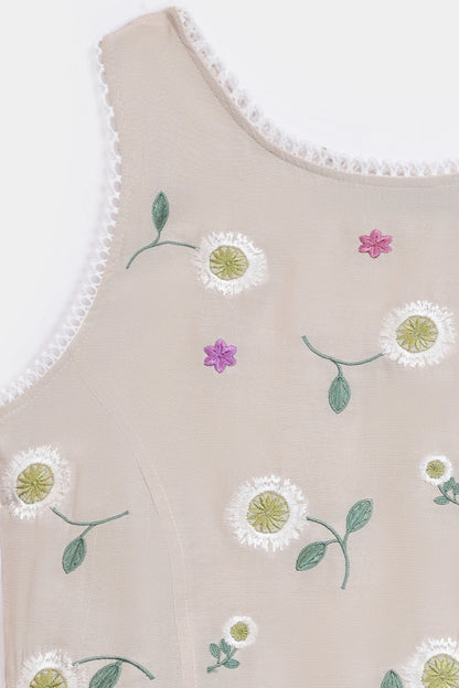 Daisy Embroidered Crop Top - Cougar Clothing