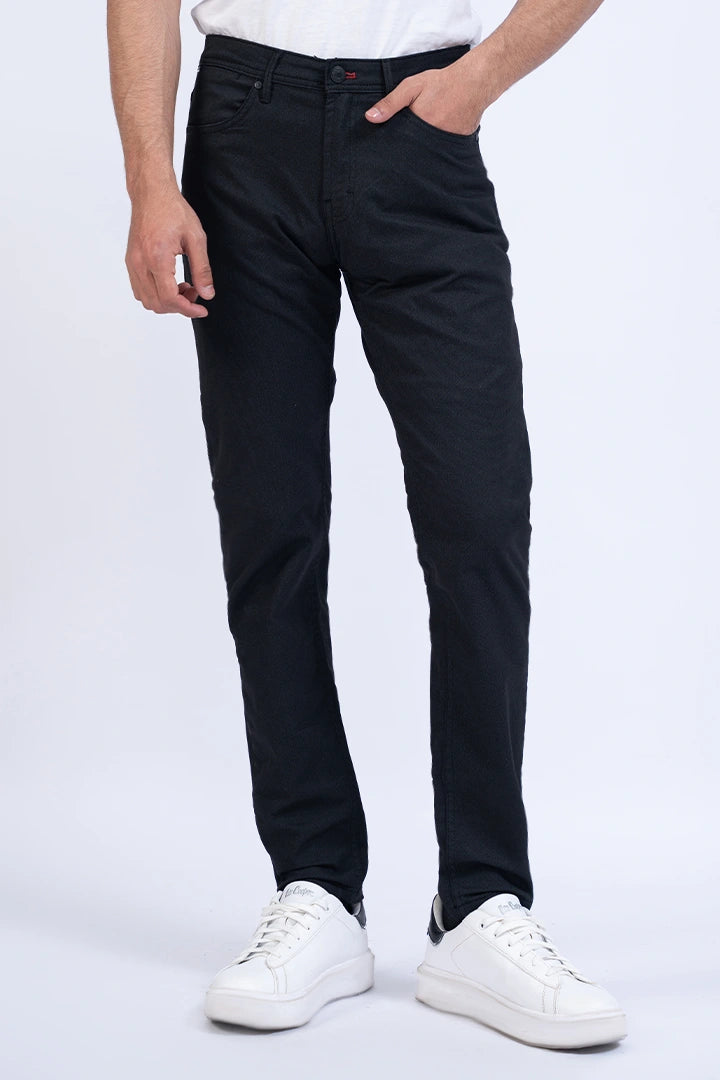 Black Slim Fit 5-Pocket Pants