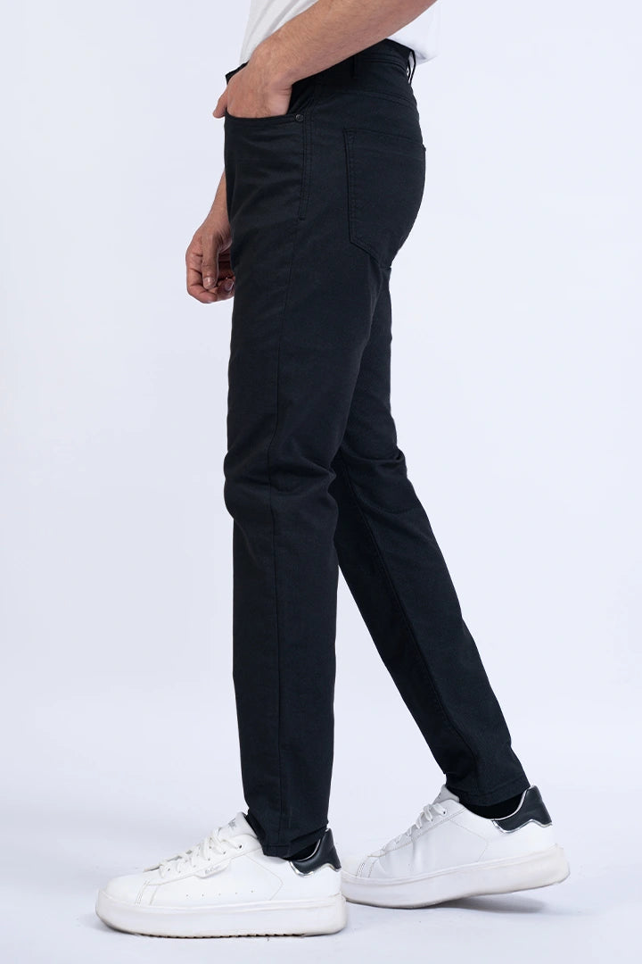 Black Slim Fit 5-Pocket Pants