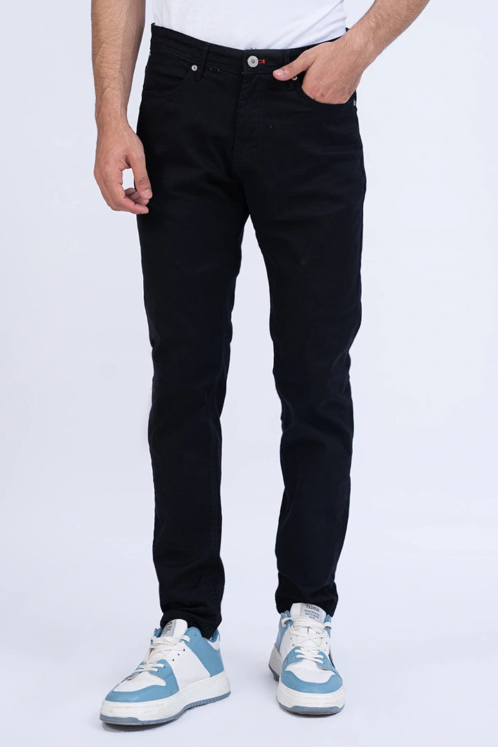 Black Slim Fit 5 Pocket Pants