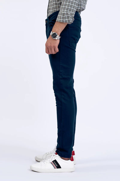Blue Slim Fit 5 Pocket Pants