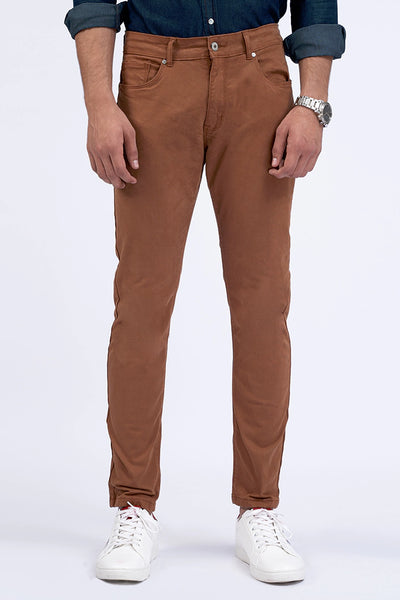 Caramel Slim Fit 5 Pocket Pants