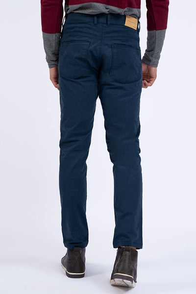 Teal Blue Slim Fit 5 Pocket Pants