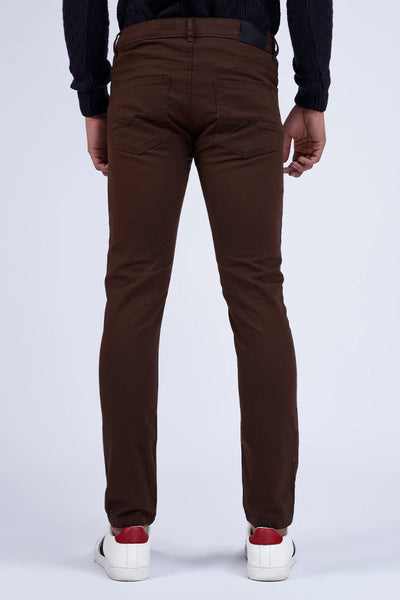 Chocolate 5-Pocket Slim Fit Pants