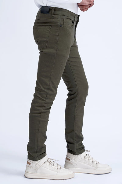 Olive Slim Fit 5-Pocket Pants
