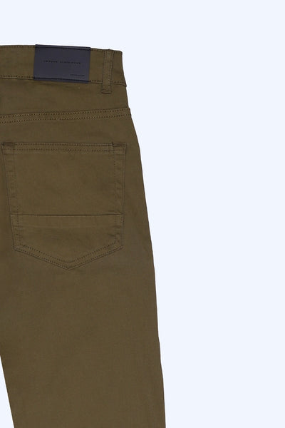 Olive Slim Fit 5 Pocket Pants