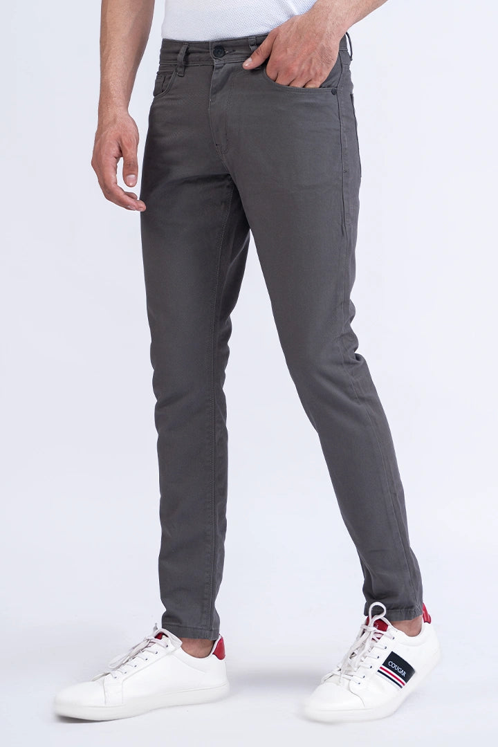 Dark Grey Slim Fit 5 Pocket Pants