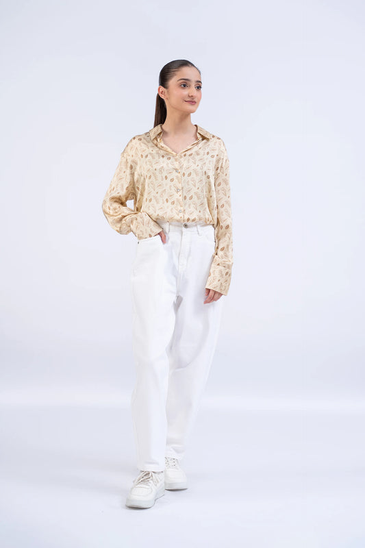 Printed Beige Shirt - Cougar Clothing