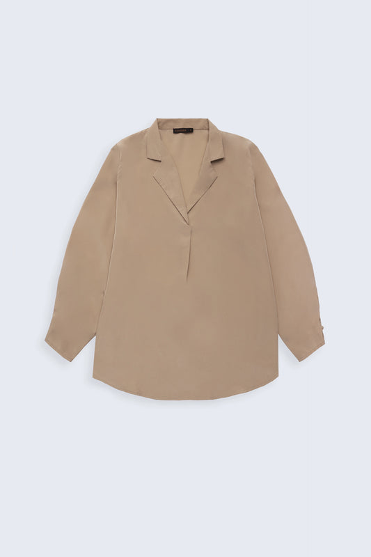 Silk Notch Collar Blouse - Cougar Clothing