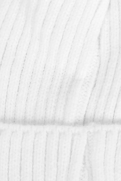 Pom-Pom Ribbed Knit Beanie - Cougar Clothing