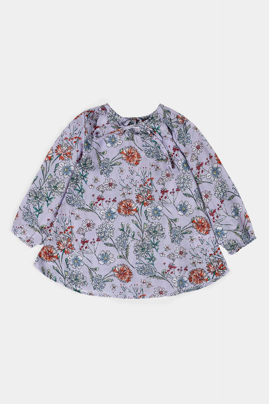 Drawstring-Neck Printed Top - Cougar Clothing