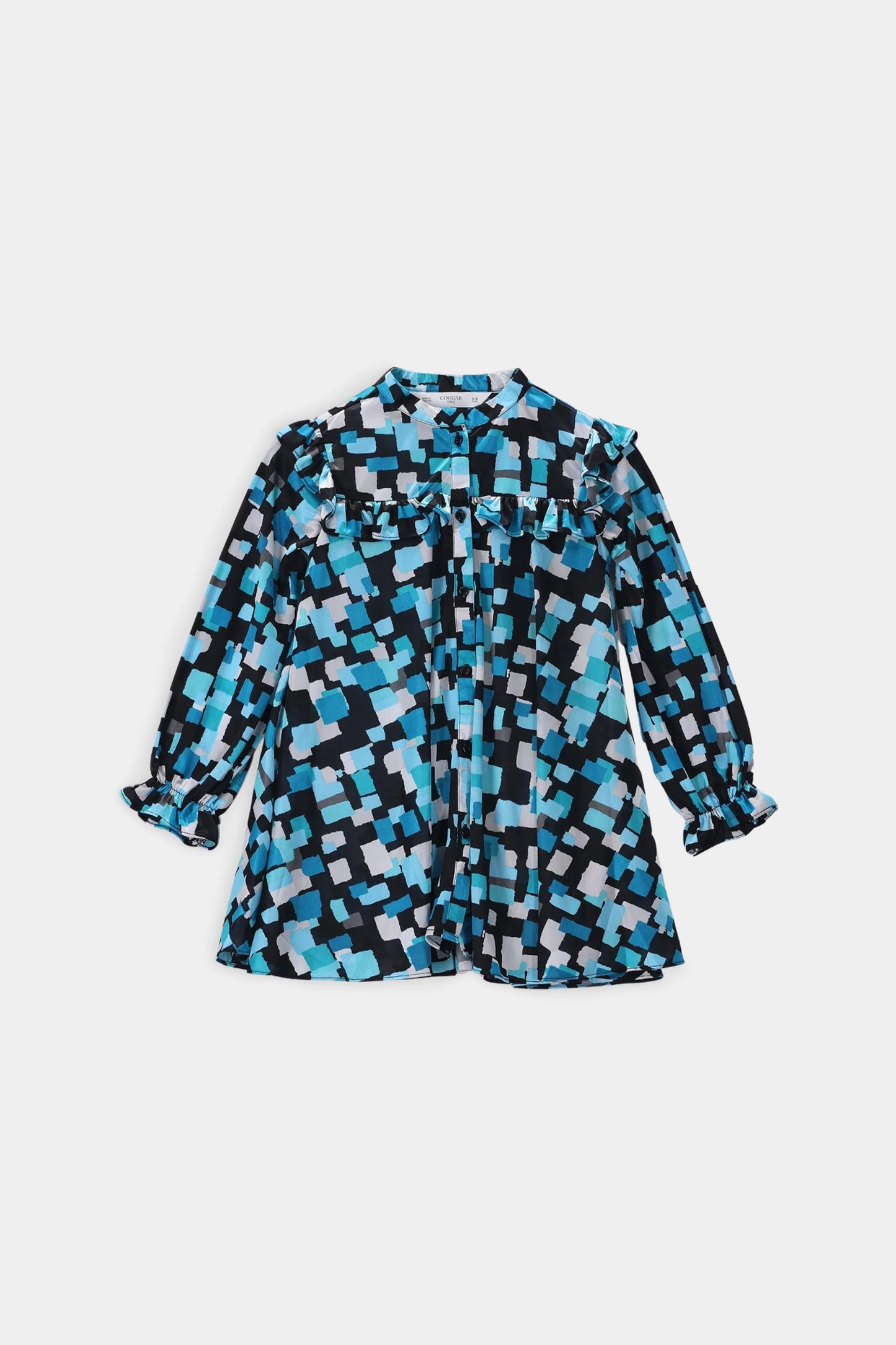 Band Collar Frill Shirt - Cougar Clothing