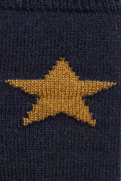 Star Knit Navy Gloves