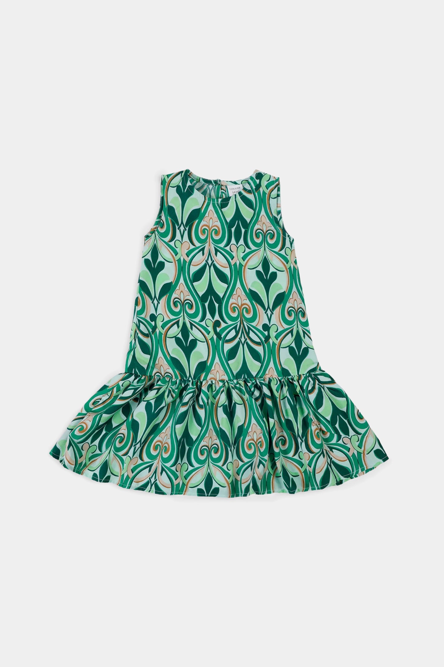 Sleeveless Printed Dress - Cougar Clothing