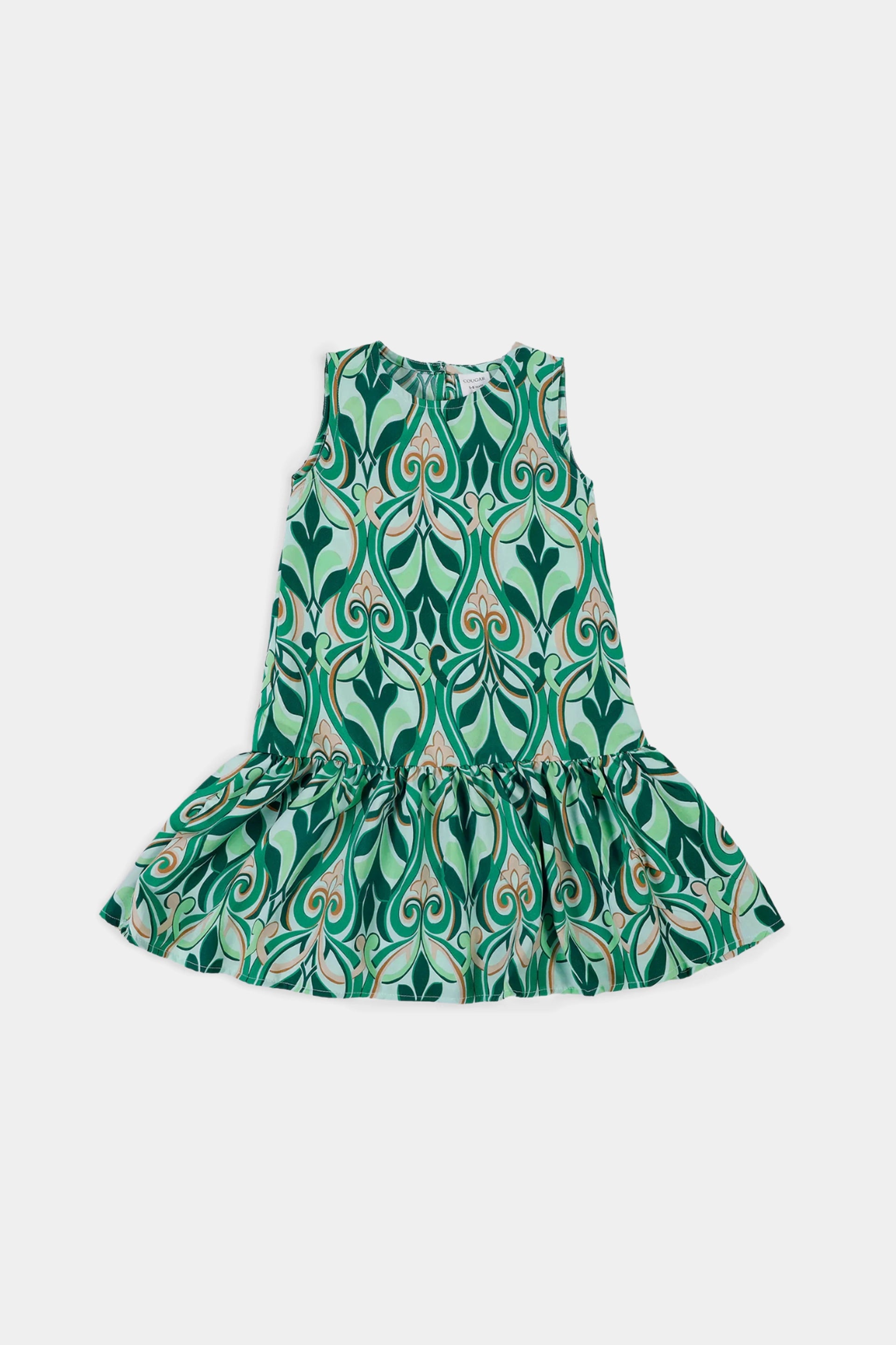 Sleeveless Printed Dress - Cougar Clothing