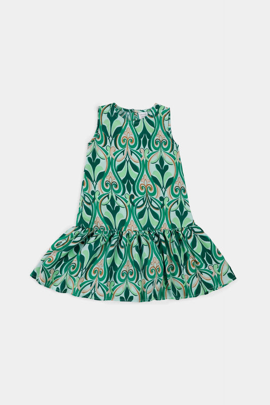 Sleeveless Printed Dress - Cougar Clothing