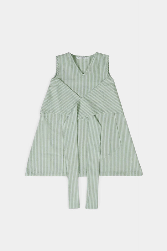 Striped Top With Front Knot - Cougar Clothing