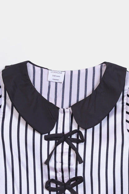 Bow Detailed Striped Top - Cougar Clothing