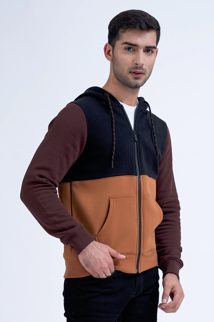 Color block zipper sales striped hoodie jacket