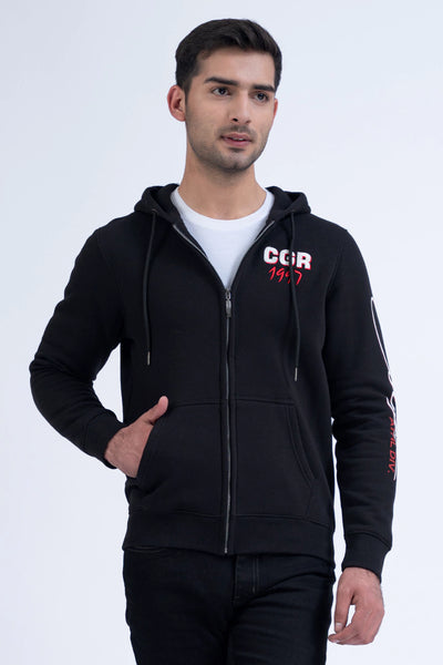 Black Zip-Up Hoodie