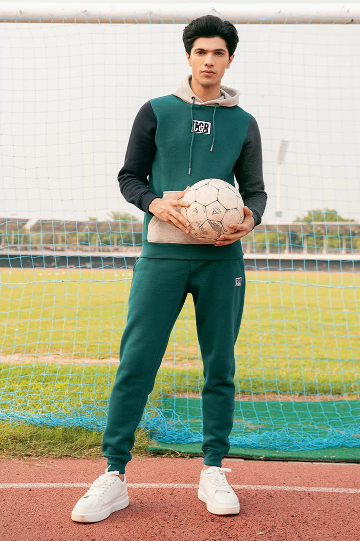 Color block pullover hoodie hot sale