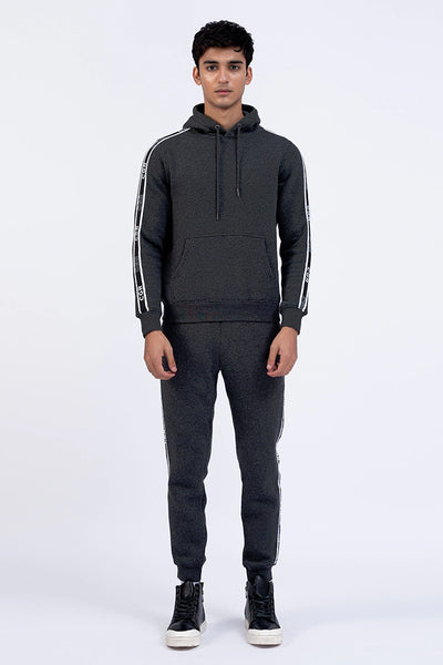 Dark Charcoal Scripted Hoodie