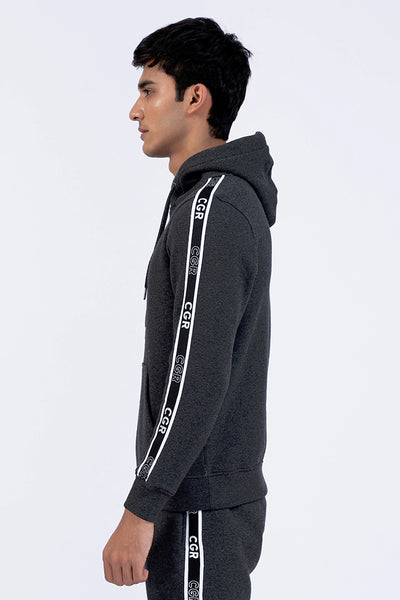 Dark Charcoal Scripted Hoodie