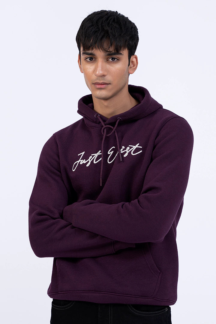 Purple Scripted Hoodie