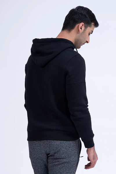 Black Half Zipper Hoodie