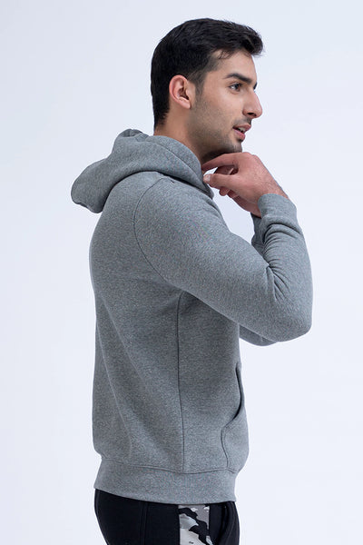 UNDEFINED Grey Textured Hoodie