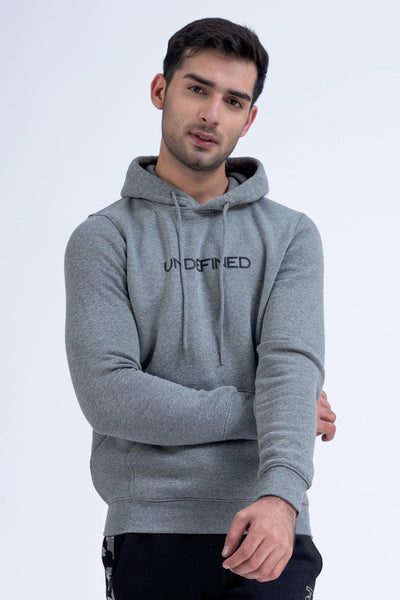 UNDEFINED Grey Textured Hoodie