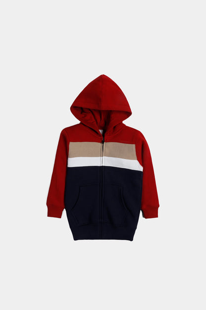 Color Block Zipper Hoodie - Cougar Clothing