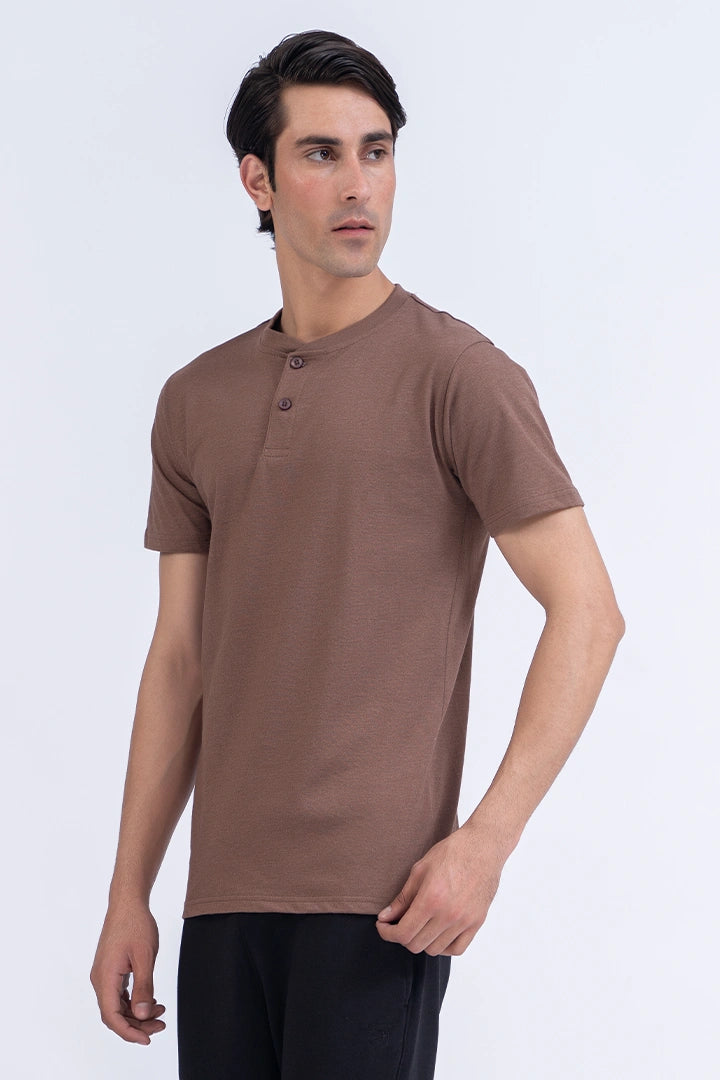 Brown Henley T-Shirt