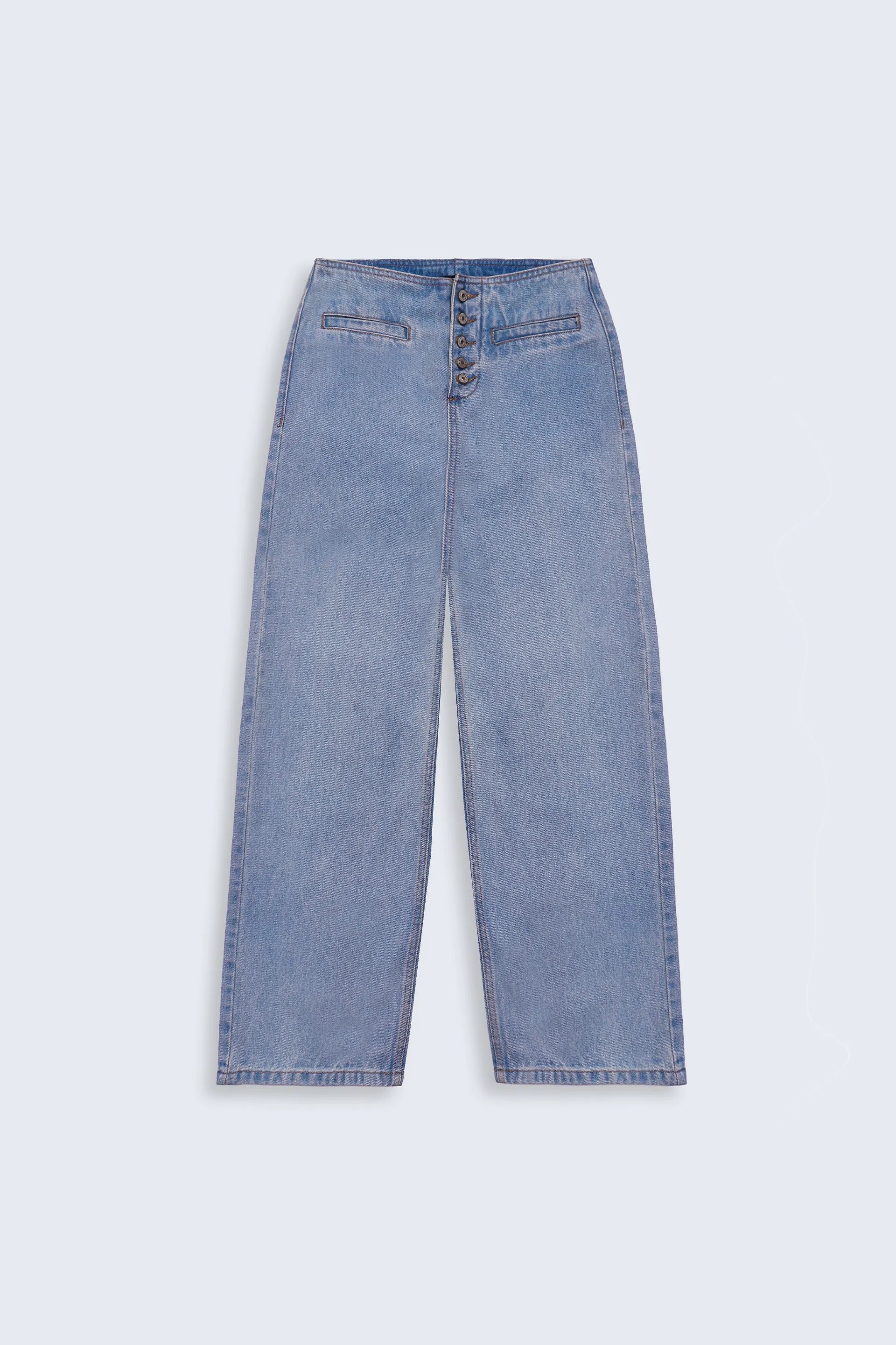 Wide Leg Fit Jeans Without Waistband - Cougar Clothing