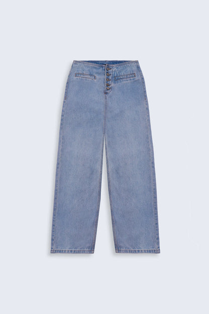 Wide Leg Fit Jeans Without Waistband - Cougar Clothing