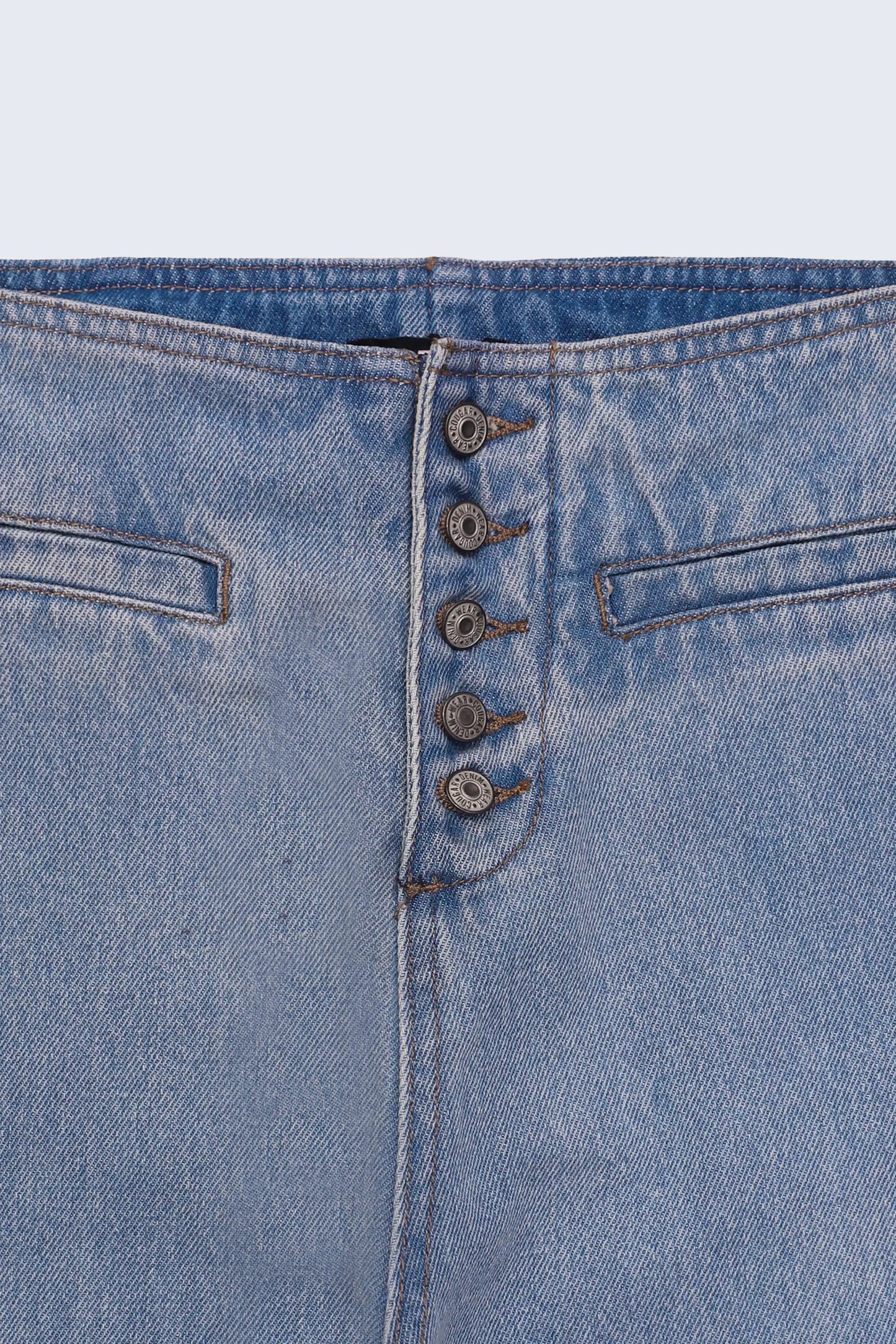 Wide Leg Fit Jeans Without Waistband - Cougar Clothing