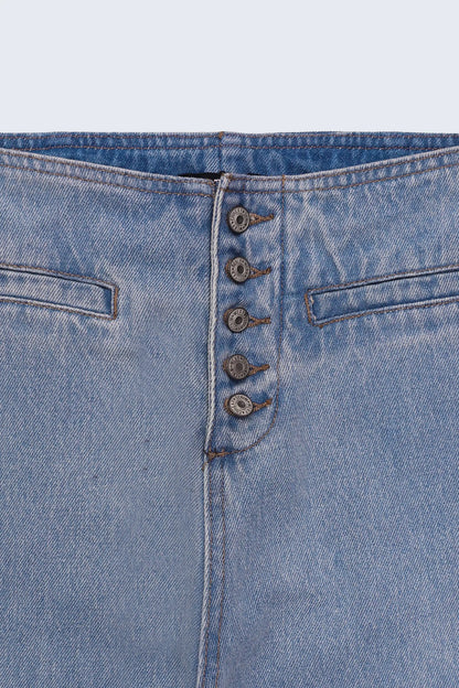 Wide Leg Fit Jeans Without Waistband - Cougar Clothing