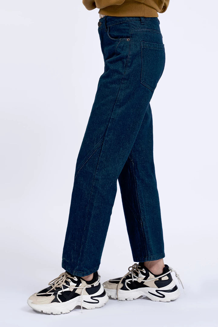 Blue Wide Leg Panel Jeans