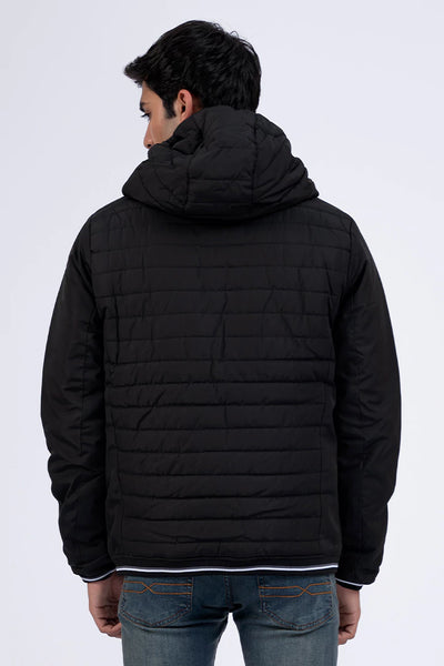 Black Hooded Parachute Jacket