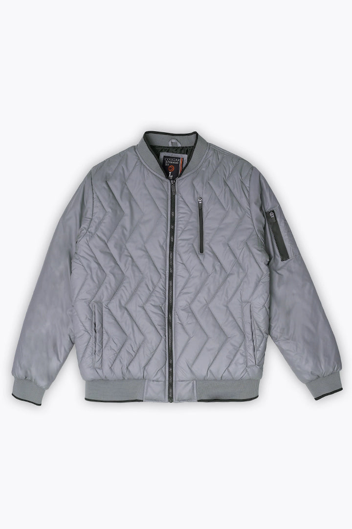 Zig Zag Pattern Grey Jacket