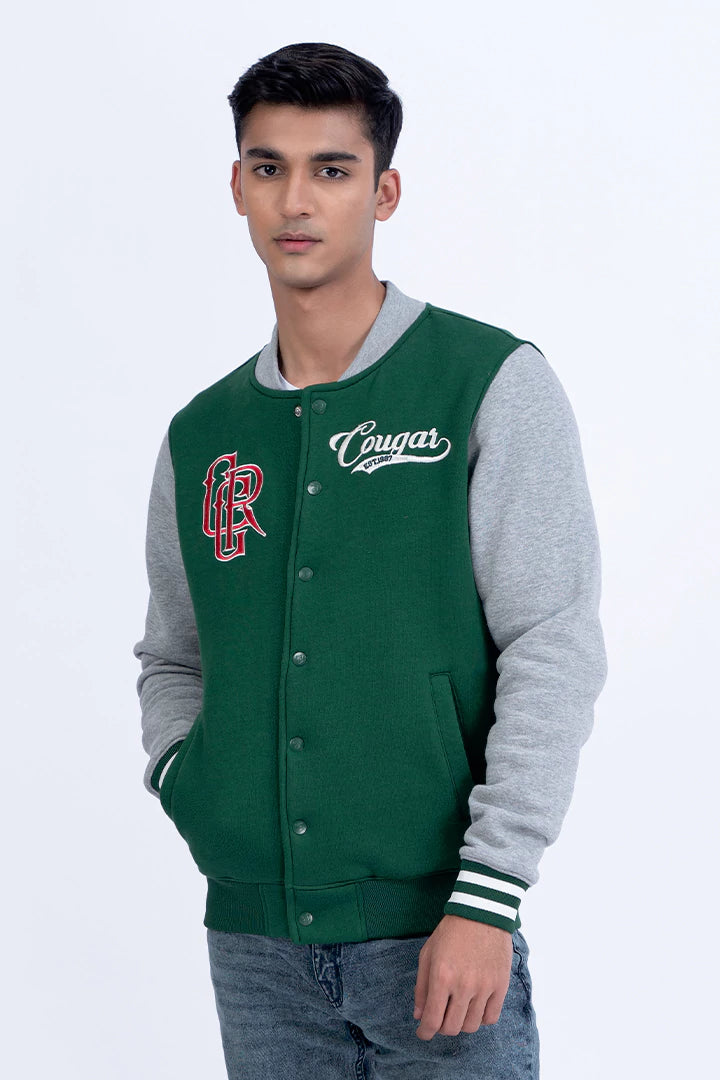 Shop Now Green Varsity Jacket for Men Online from Cougar